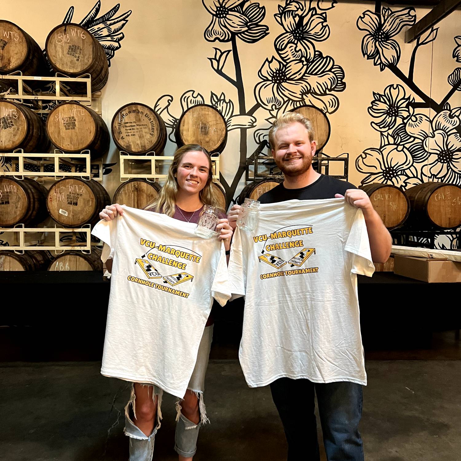 Participants in the VCU Marquette Challenge Cornhole Tournament